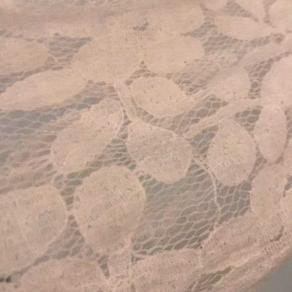 Beauty and the Beast White Lace Romper Bell Sleeves Elastic Waist Crisscross - Picture 5 of 5